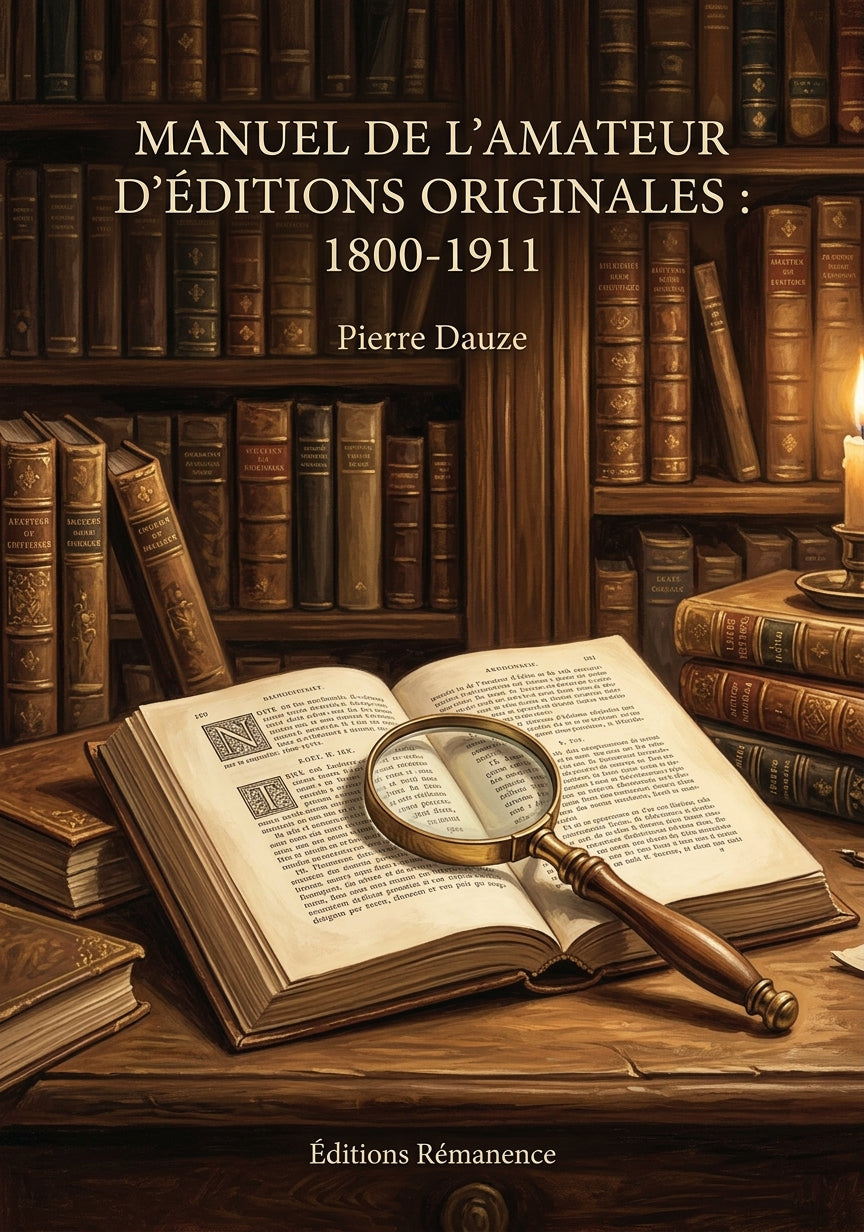 Livre Manuel de l’amateur d’éditions originales : 1800-1911 par Pierre Dauze - Couverture - Editions Remanence