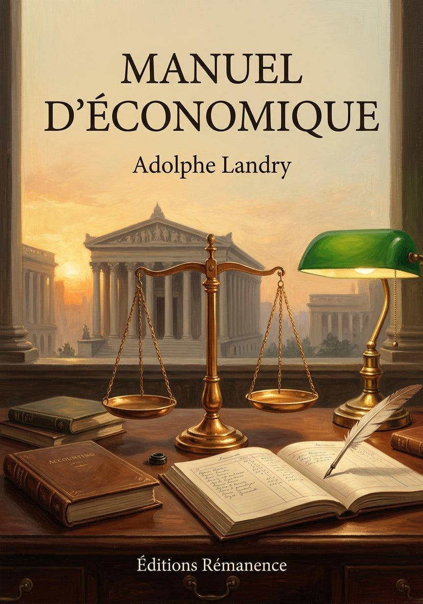 Livre Manuel d’économique par Adolphe Landry - Couverture - Editions Remanence