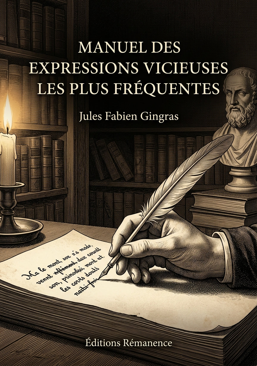 Livre Manuel des expressions vicieuses les plus fréquentes par Jules Fabien Gingras - Couverture - Editions Remanence