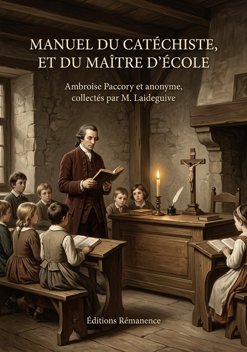 Livre Manuel du catéchiste, et du maître d'école par Ambroise Paccory et anonyme, collectés par M. Laideguive - Couverture - Editions Remanence