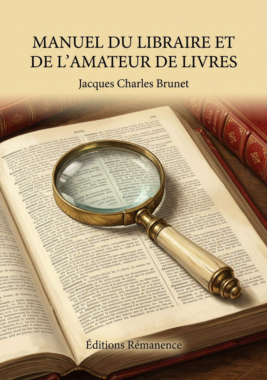 Livre Manuel du libraire et de l’amateur de livres par Jacques Charles Brunet - Couverture - Editions Remanence