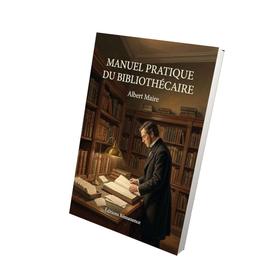 Livre Manuel pratique du bibliothécaire par Albert Maire - Vue 3D - Editions Remanence