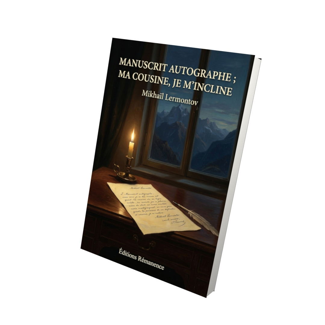 Livre Manuscrit autographe ; Ma cousine, Je m’incline par Mikhaïl Lermontov - Vue 3D - Editions Remanence