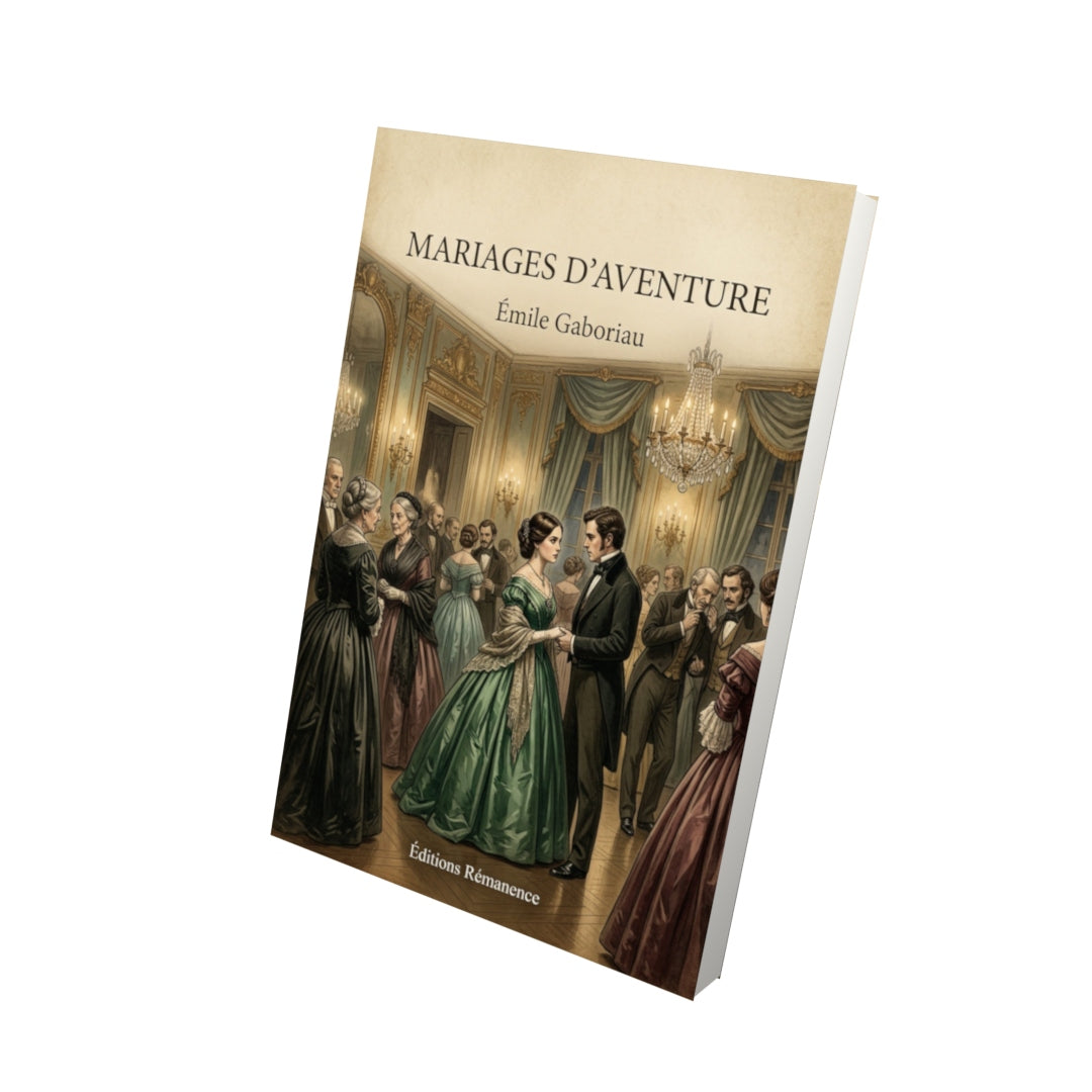Livre Mariages d'aventure - Émile Gaboriau - Vue 3D - Editions Remanence