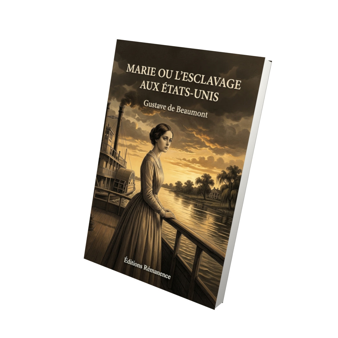 Livre Marie ou l’esclavage aux États-Unis par Gustave de Beaumont - Vue 3D - Editions Remanence