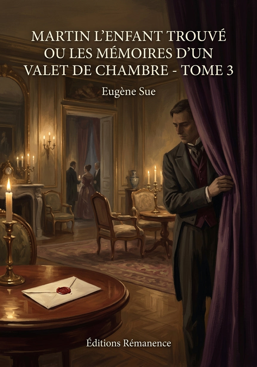 Livre Martin l’enfant trouvé ou les mémoires d’un valet de chambre - Tome 3 par Eugène Sue - Couverture - Editions Remanence