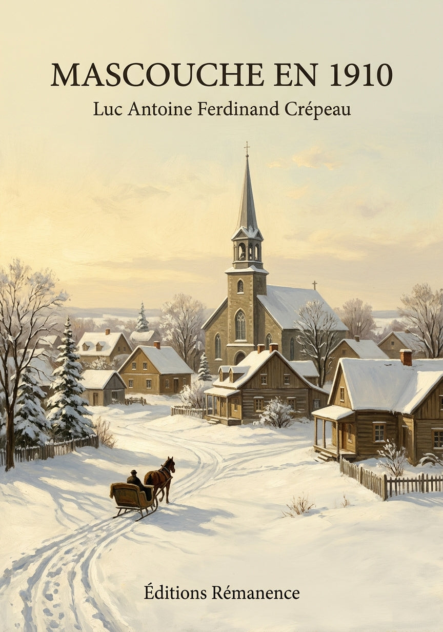 Livre Mascouche en 1910 par Luc Antoine Ferdinand Crépeau - Couverture - Editions Remanence