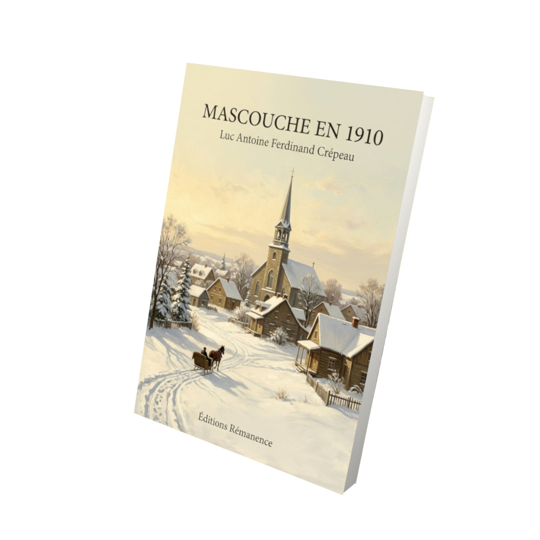 Livre Mascouche en 1910 par Luc Antoine Ferdinand Crépeau - Vue 3D - Editions Remanence