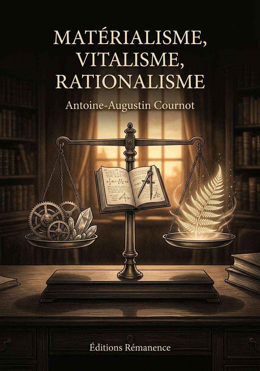Livre Matérialisme, vitalisme, rationalisme par Antoine-Augustin Cournot - Couverture - Editions Remanence