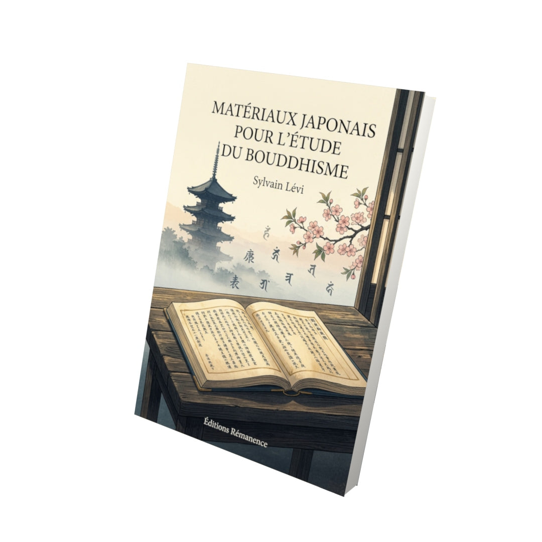 Livre Matériaux japonais pour l’étude du bouddhisme par Sylvain Lévi - Vue 3D - Editions Remanence