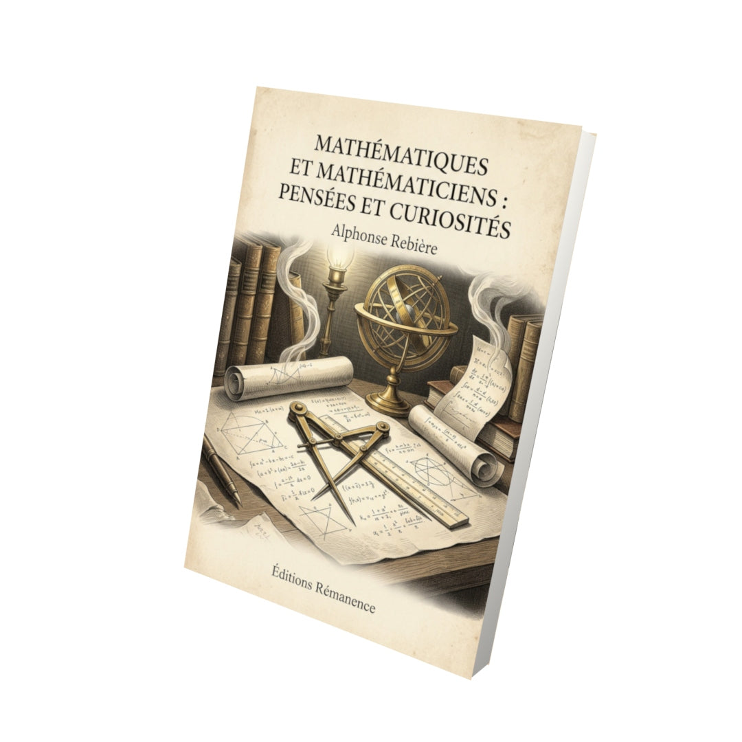 Livre Mathématiques et Mathématiciens : Pensées et Curiosités - Alphonse Rebière - Vue 3D - Editions Remanence