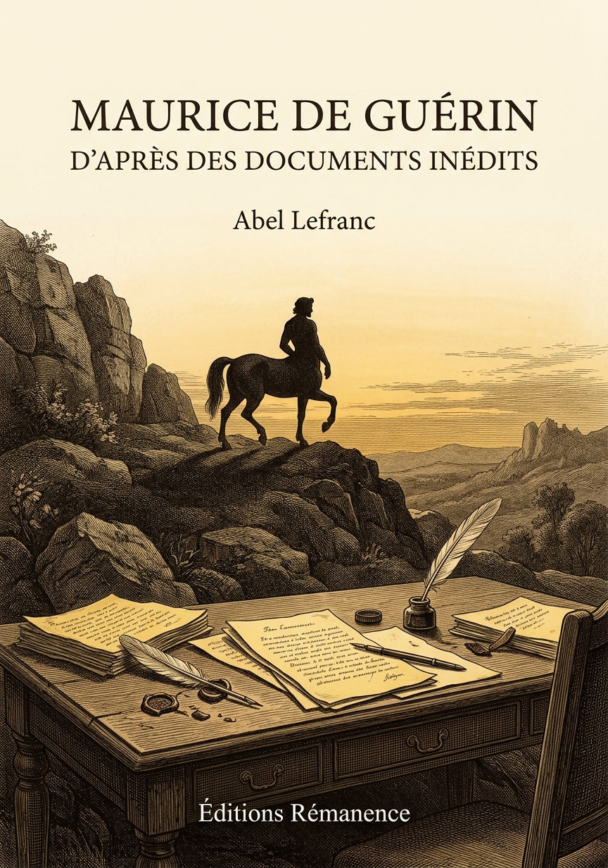 Livre Maurice de Guérin d’après des documents inédits par Abel Lefranc - Couverture - Editions Remanence