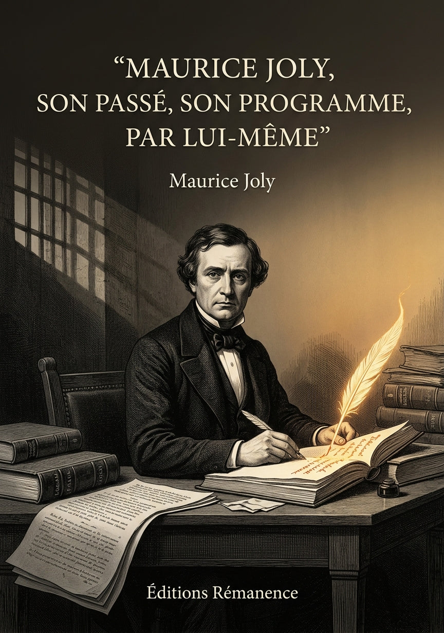 Livre Maurice Joly, son passé, son programme, par lui-même par Maurice Joly - Couverture - Editions Remanence