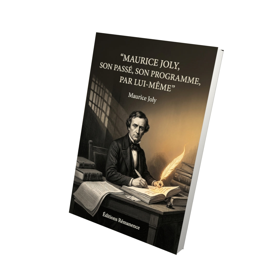 Livre Maurice Joly, son passé, son programme, par lui-même par Maurice Joly - Vue 3D - Editions Remanence