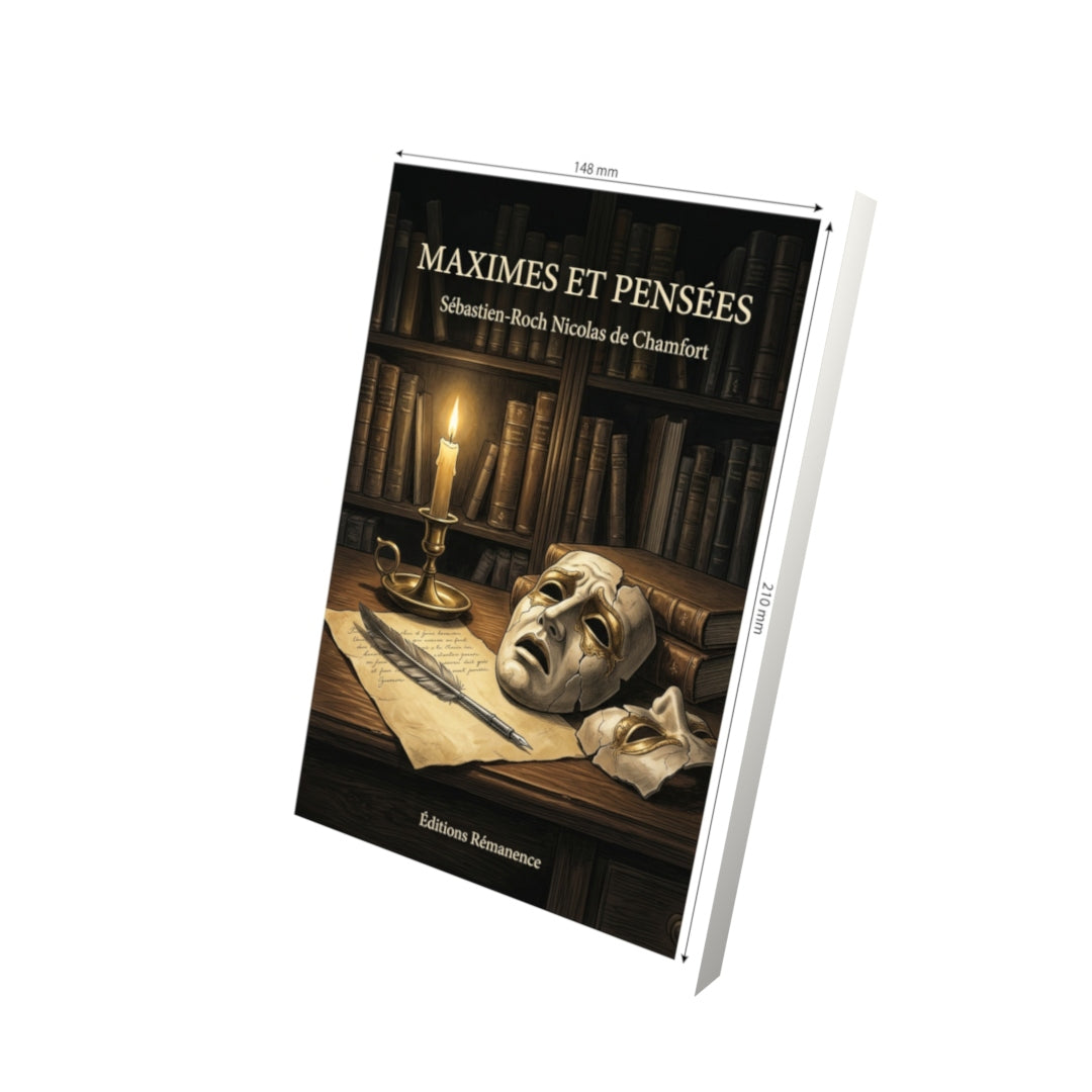 Livre Maximes et Pensées par Sébastien-Roch Nicolas de Chamfort - Vue 3D - Editions Remanence