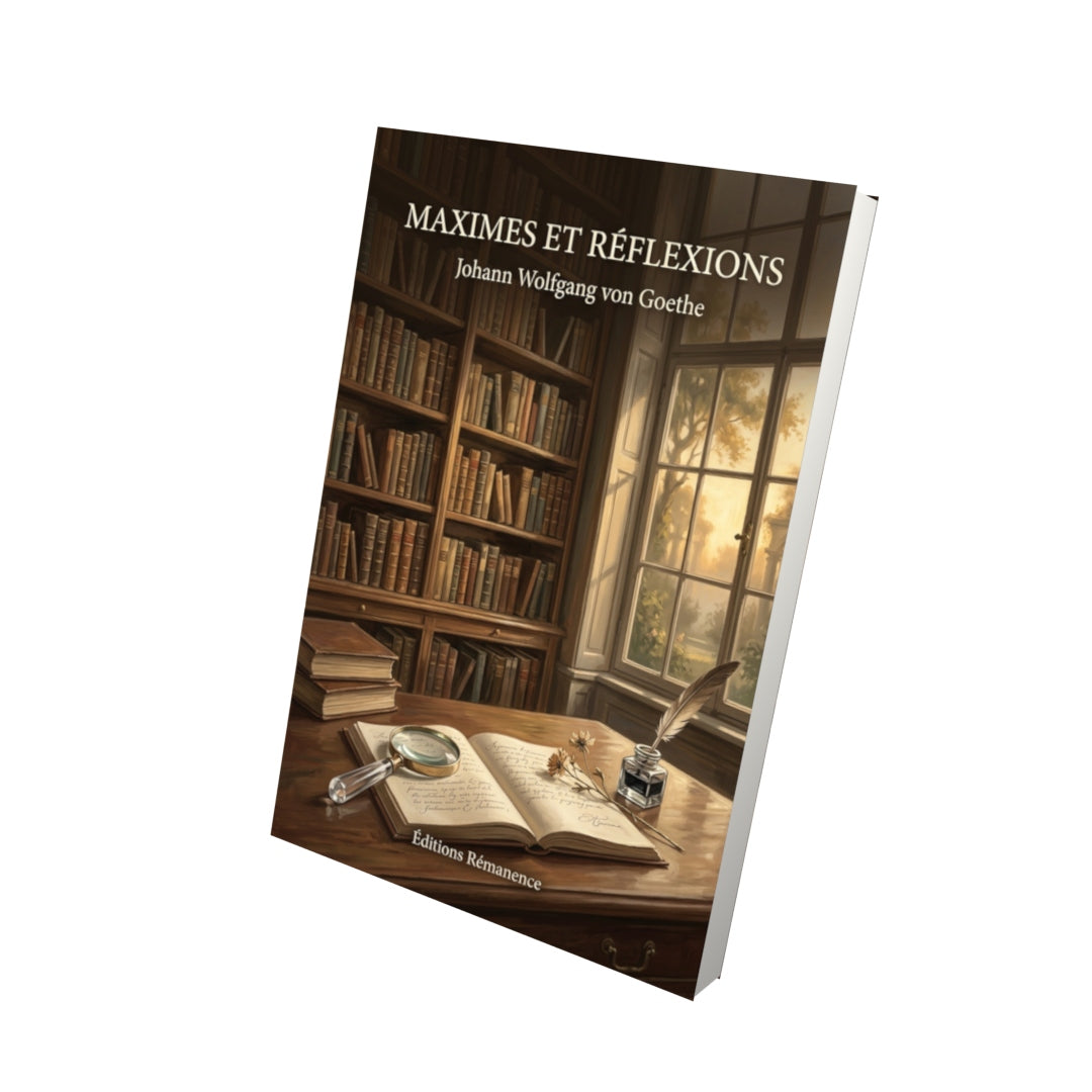 Livre Maximes et Réflexions par Johann Wolfgang von Goethe - Vue 3D - Editions Remanence
