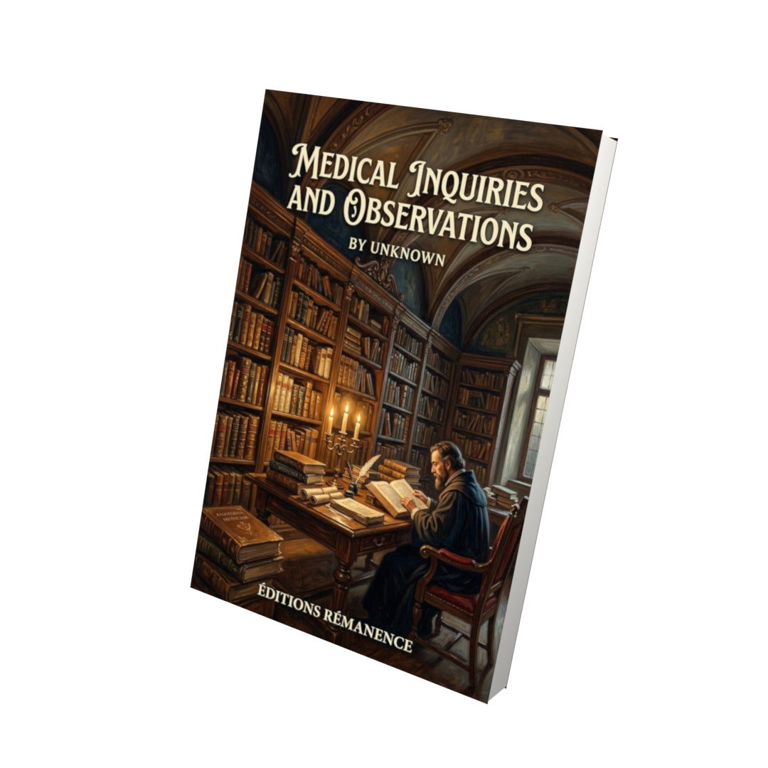 Livre Medical Inquiries and Observations - Vue 3D - Editions Remanence