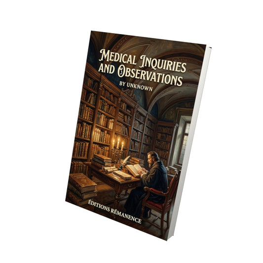 Livre Medical Inquiries and Observations - Vue 3D - Editions Remanence