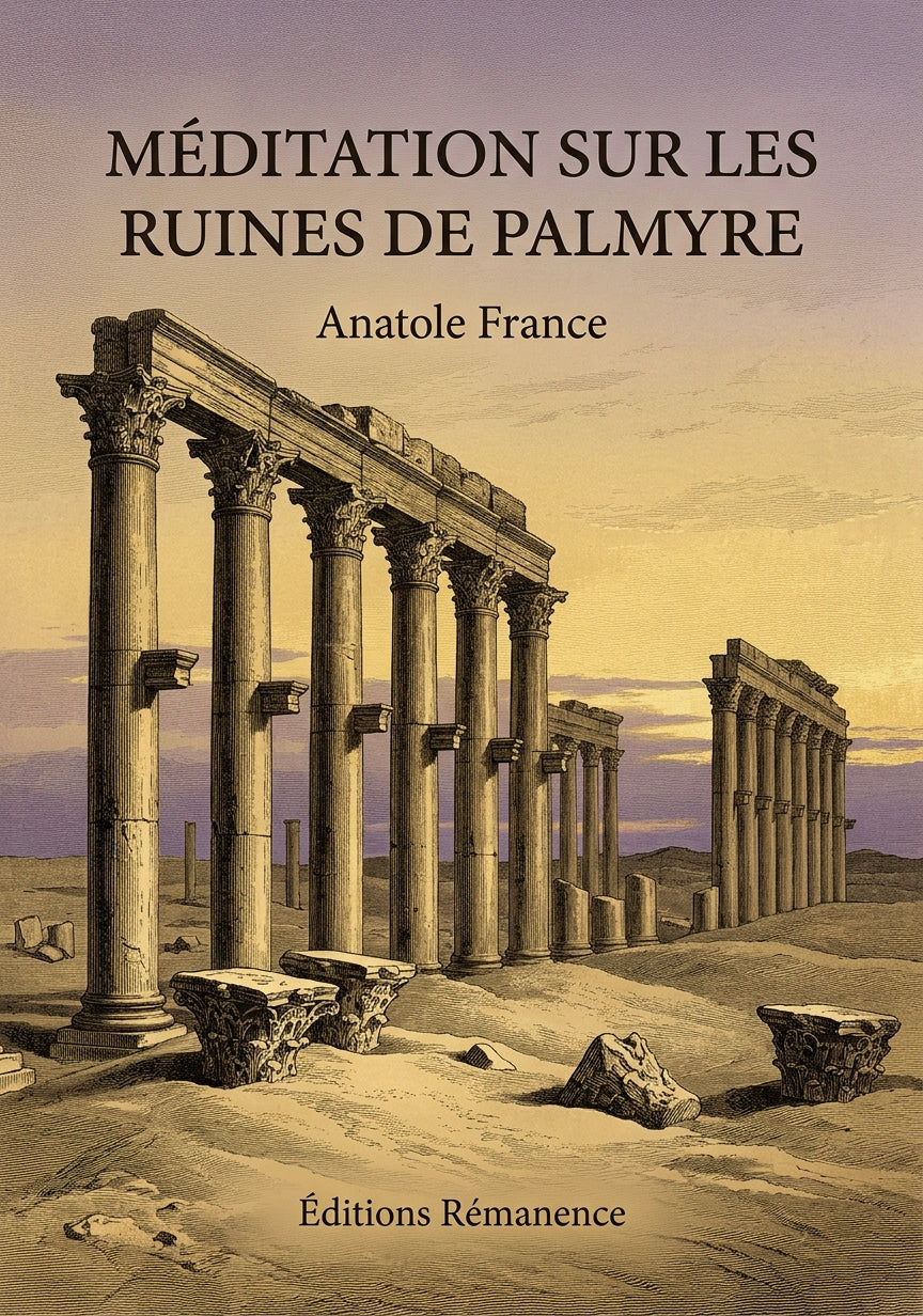 Livre Méditation sur les ruines de Palmyre par Anatole France - Couverture - Editions Remanence