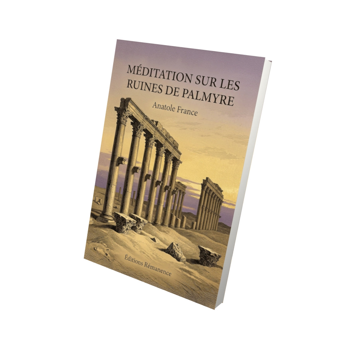 Livre Méditation sur les ruines de Palmyre par Anatole France - Vue 3D - Editions Remanence