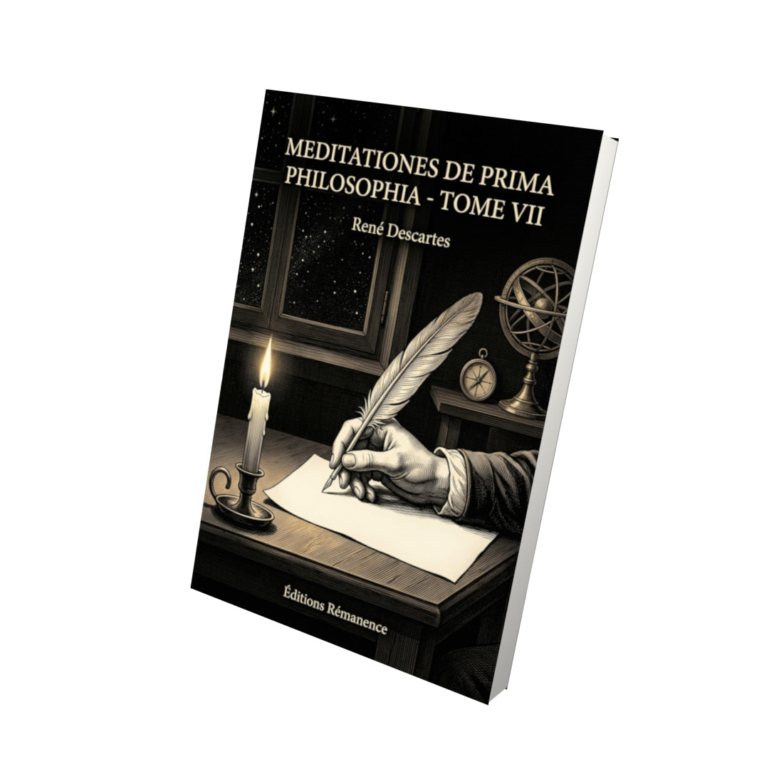 Livre Meditationes de prima philosophia - Tome VII par René Descartes - Vue 3D - Editions Remanence