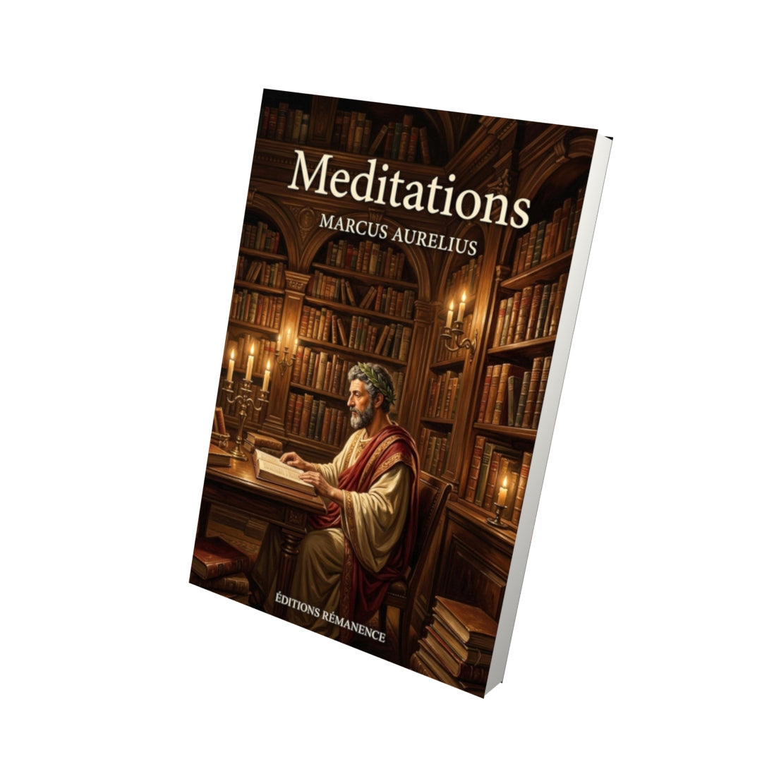Livre Meditations – Marcus Aurelius - Vue 3D - Editions Remanence