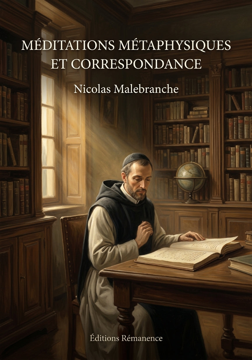 Livre Méditations métaphysiques et correspondance par Nicolas Malebranche - Couverture - Editions Remanence