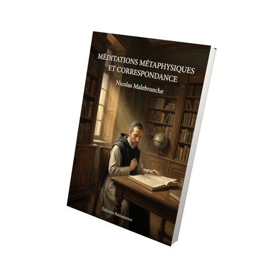 Livre Méditations métaphysiques et correspondance par Nicolas Malebranche - Vue 3D - Editions Remanence