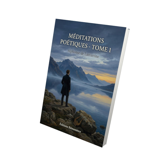 Livre Méditations poétiques - Tome 1 par Alphonse de Lamartine - Vue 3D - Editions Remanence