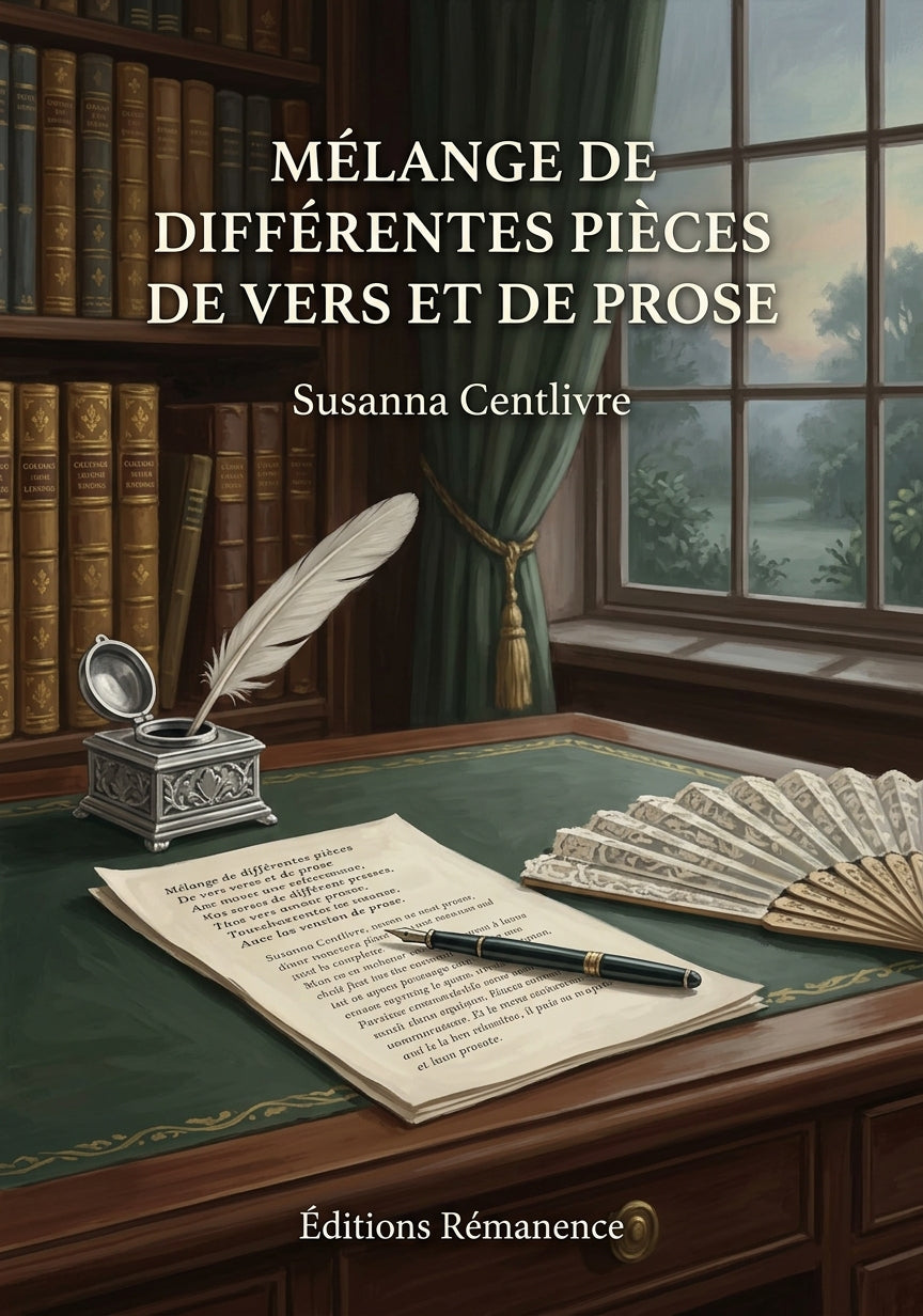 Livre Mélange de différentes pièces de vers et de prose par Susanna Centlivre - Couverture - Editions Remanence