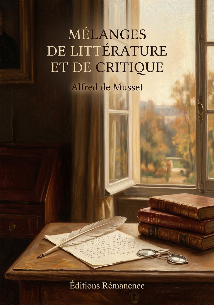 Livre Mélanges de littérature et de critique par Alfred de Musset - Couverture - Editions Remanence