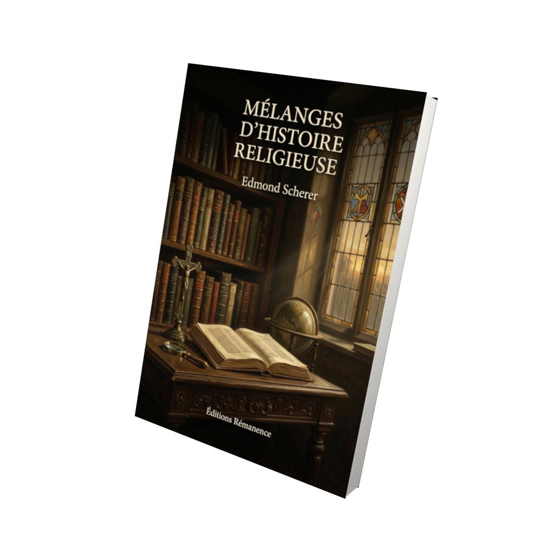 Livre Mélanges d’histoire religieuse par Edmond Scherer - Vue 3D - Editions Remanence