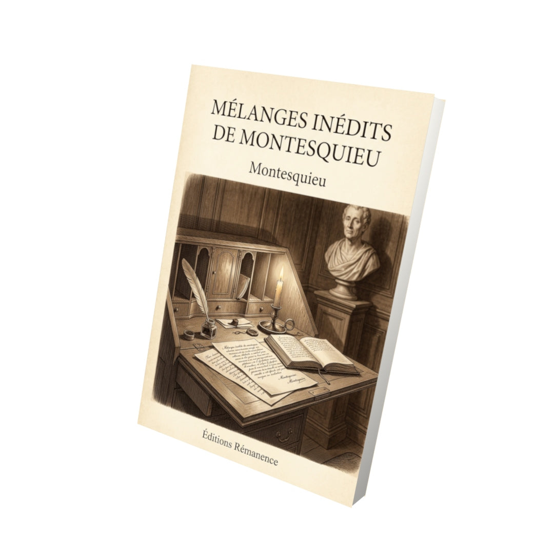 Livre Mélanges inédits de Montesquieu par Montesquieu - Vue 3D - Editions Remanence