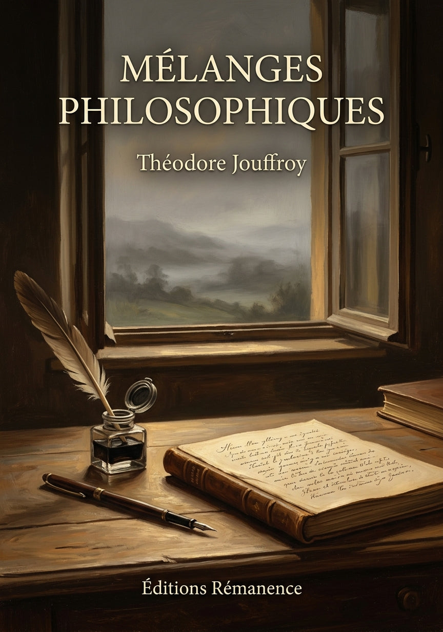 Livre Mélanges philosophiques par Théodore Jouffroy - Couverture - Editions Remanence