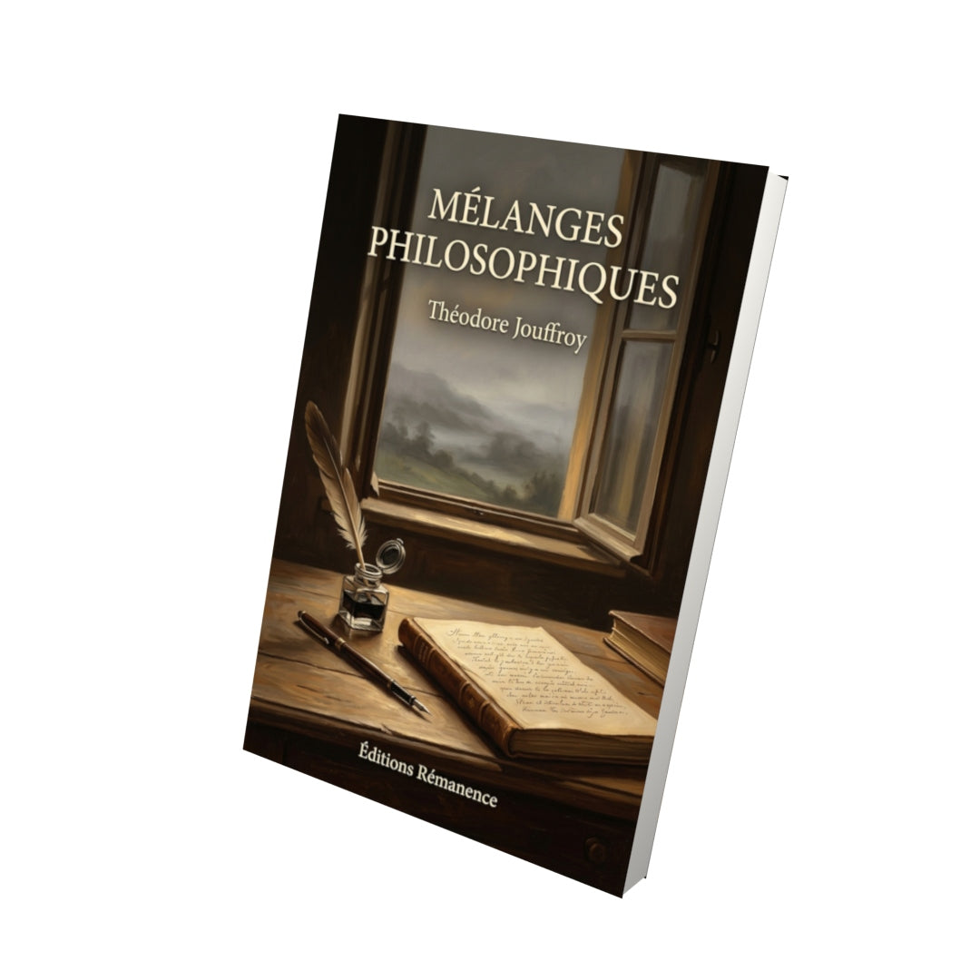 Livre Mélanges philosophiques par Théodore Jouffroy - Vue 3D - Editions Remanence