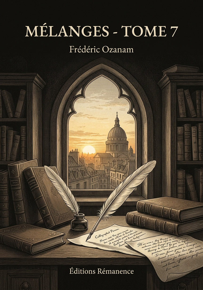 Livre Mélanges - Tome 7 par Frédéric Ozanam - Couverture - Editions Remanence