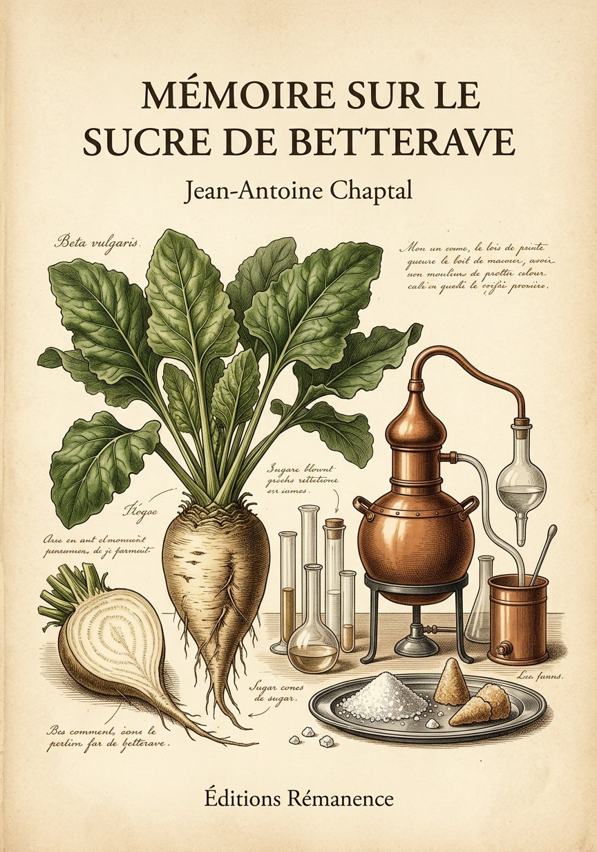 Livre Mémoire sur le sucre de betterave par Jean-Antoine Chaptal - Couverture - Editions Remanence