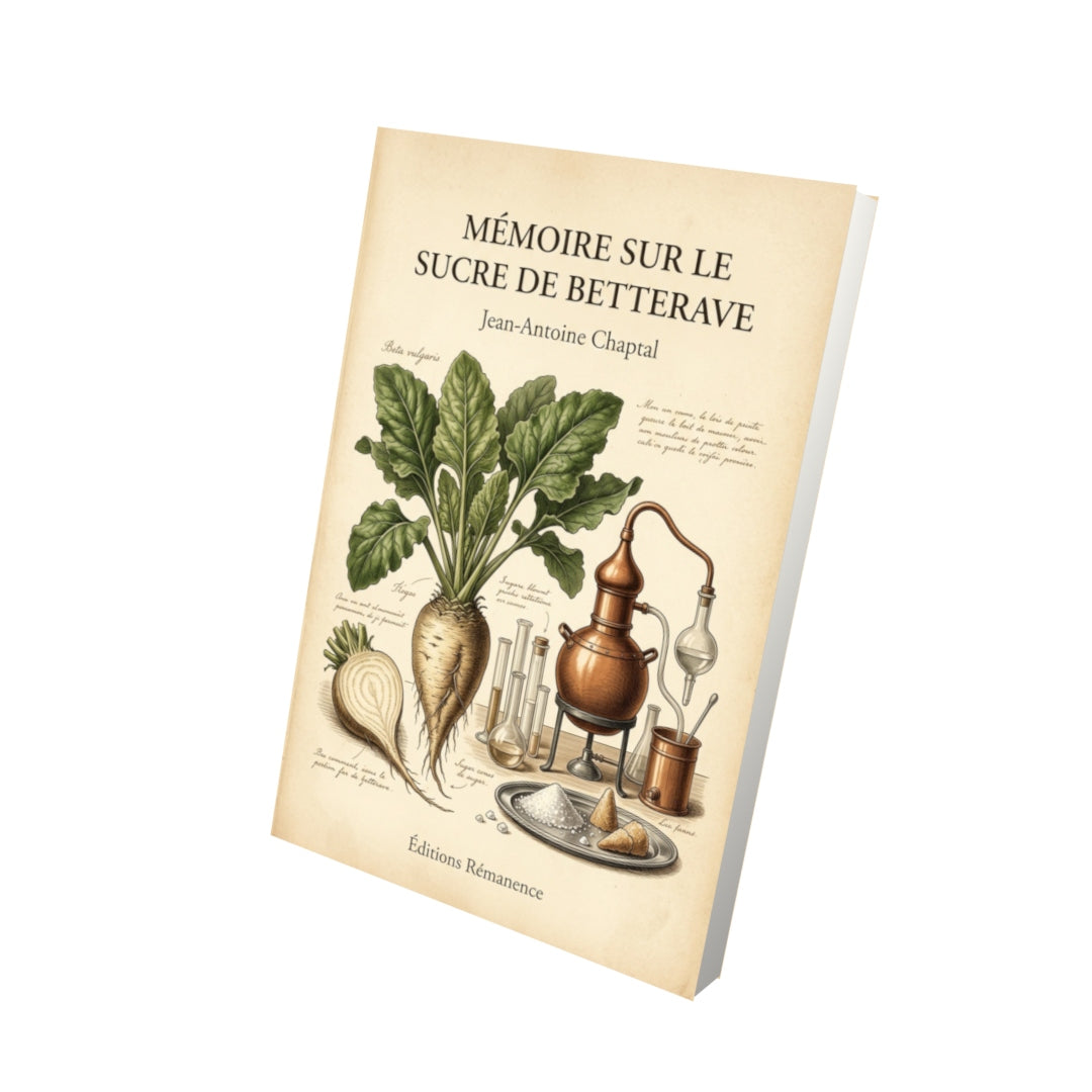 Livre Mémoire sur le sucre de betterave par Jean-Antoine Chaptal - Vue 3D - Editions Remanence