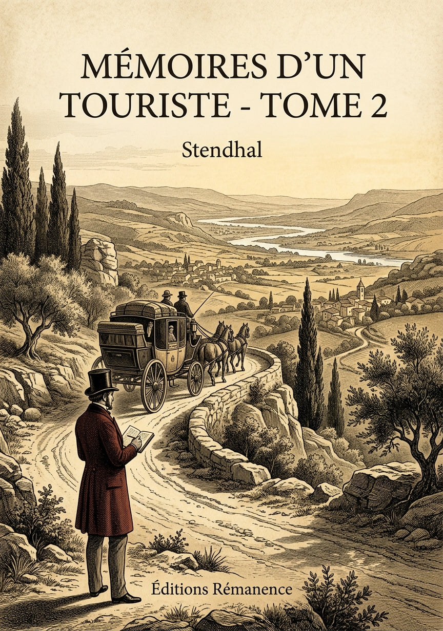 Livre Mémoires d'un touriste - Tome 2 par Stendhal - Couverture - Editions Remanence