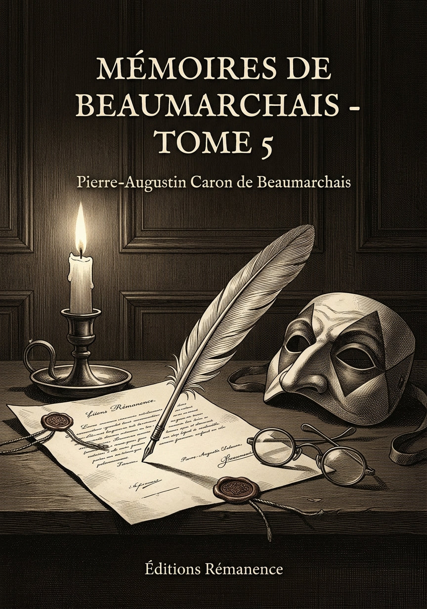 Livre Mémoires de Beaumarchais - Tome 5 par Pierre-Augustin Caron de Beaumarchais - Couverture - Editions Remanence