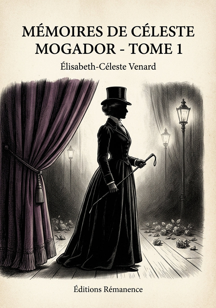 Livre Mémoires de Céleste Mogador - Tome 1 par Élisabeth-Céleste Venard - Couverture - Editions Remanence