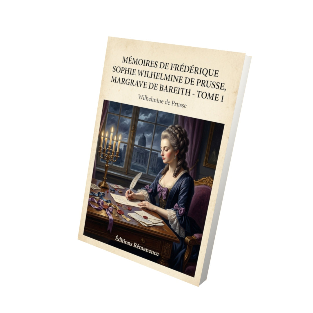 Livre Mémoires de Frédérique Sophie Wilhelmine de Prusse, margrave de Bareith - Tome 1 - Wilhelmine de Prusse - Vue 3D - Editions Remanence