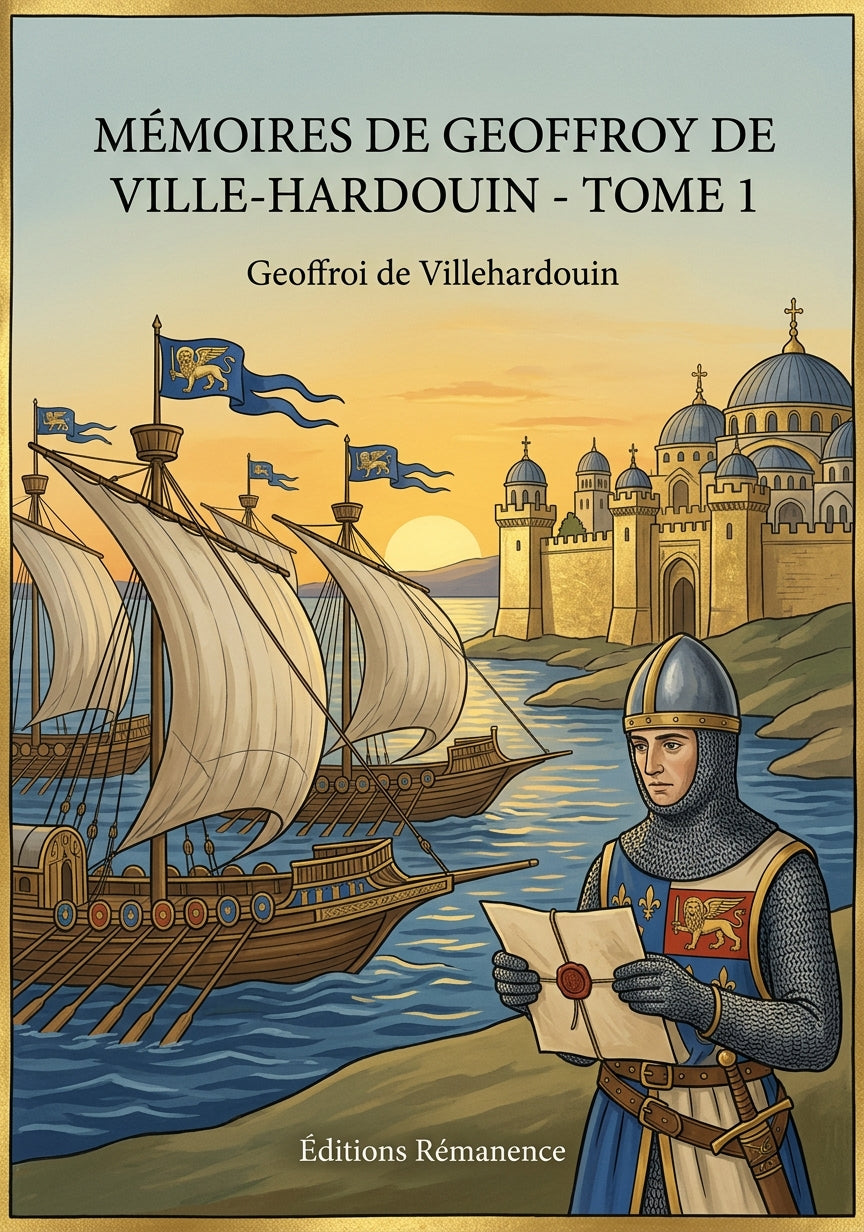 Livre Mémoires de Geoffroy de Ville-Hardouin - Tome 1 par Geoffroi de Villehardouin - Couverture - Editions Remanence