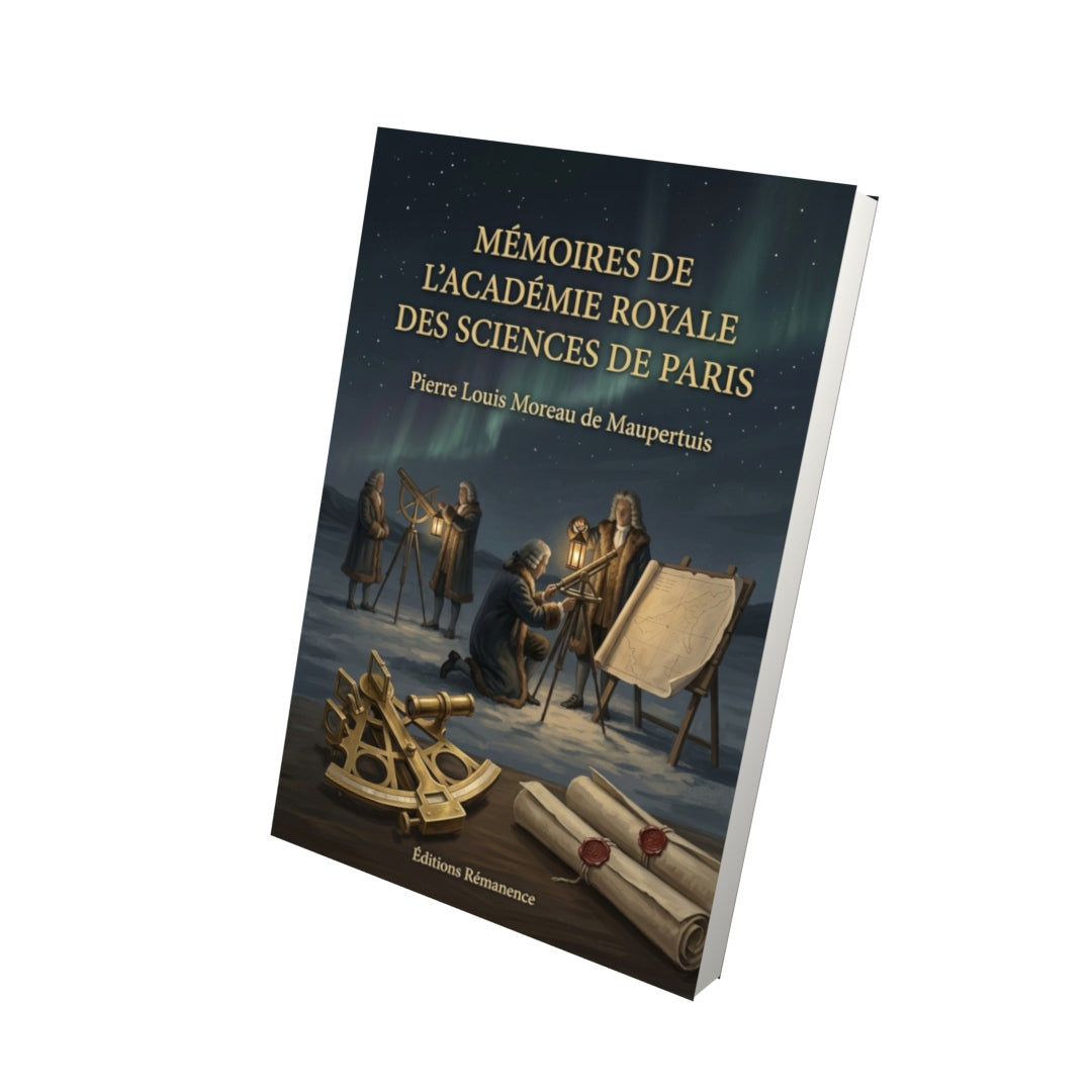 Livre Mémoires de l'Académie Royale des Sciences de Paris par Pierre Louis Moreau de Maupertuis - Vue 3D - Editions Remanence