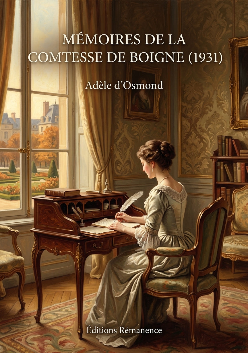 Livre Mémoires de la comtesse de Boigne (1931) par Adèle d’Osmond - Couverture - Editions Remanence