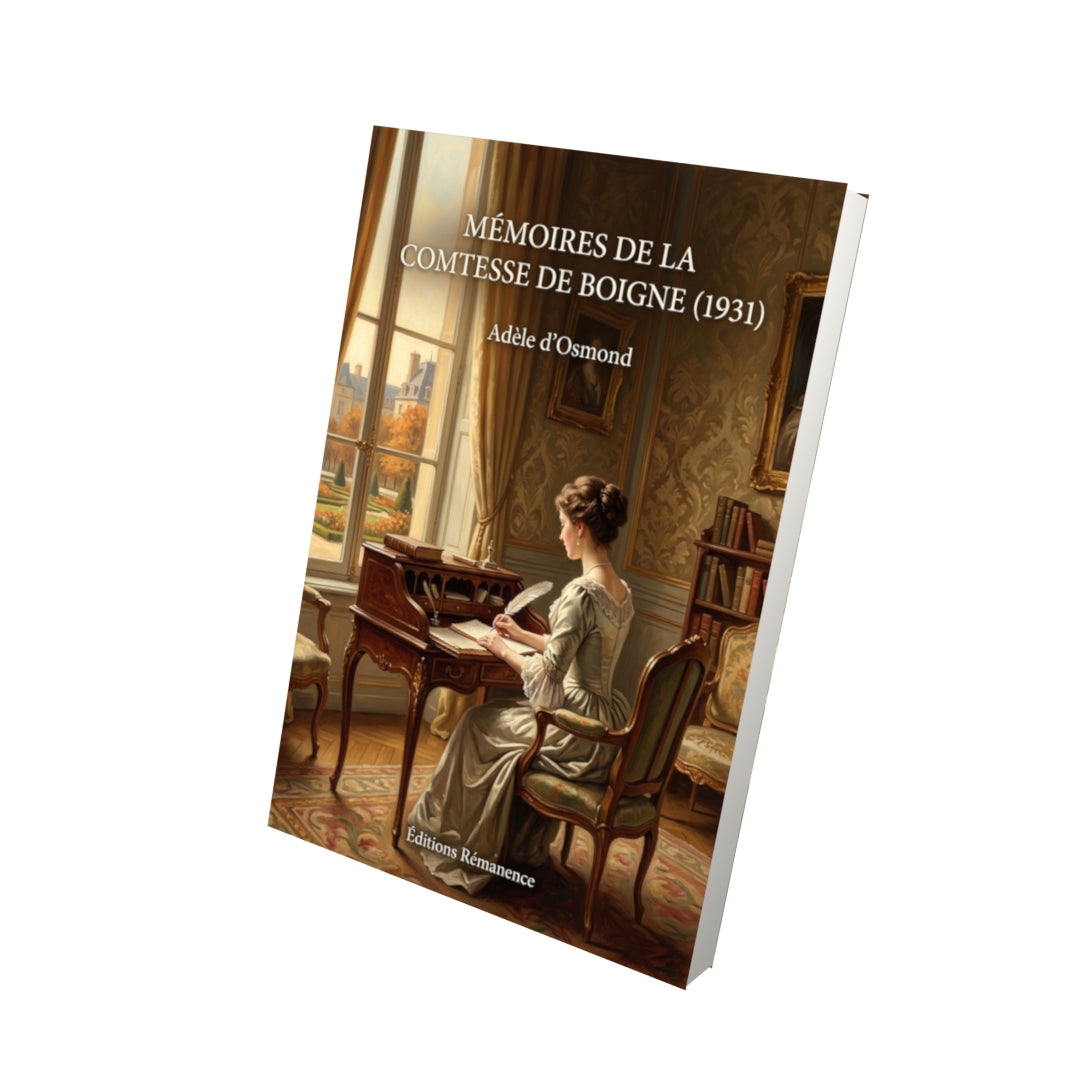 Livre Mémoires de la comtesse de Boigne (1931) par Adèle d’Osmond - Vue 3D - Editions Remanence