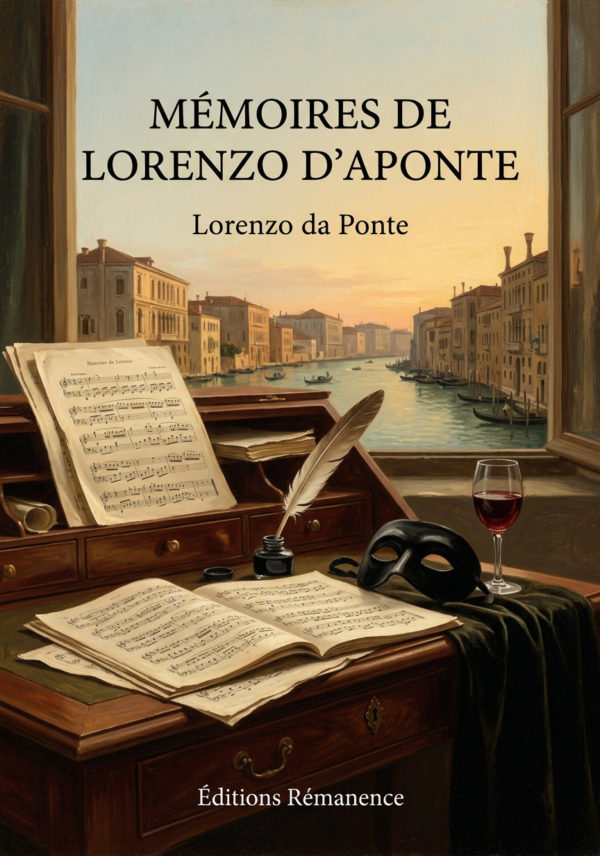 Livre Mémoires de Lorenzo d’Aponte par Lorenzo da Ponte - Couverture - Editions Remanence