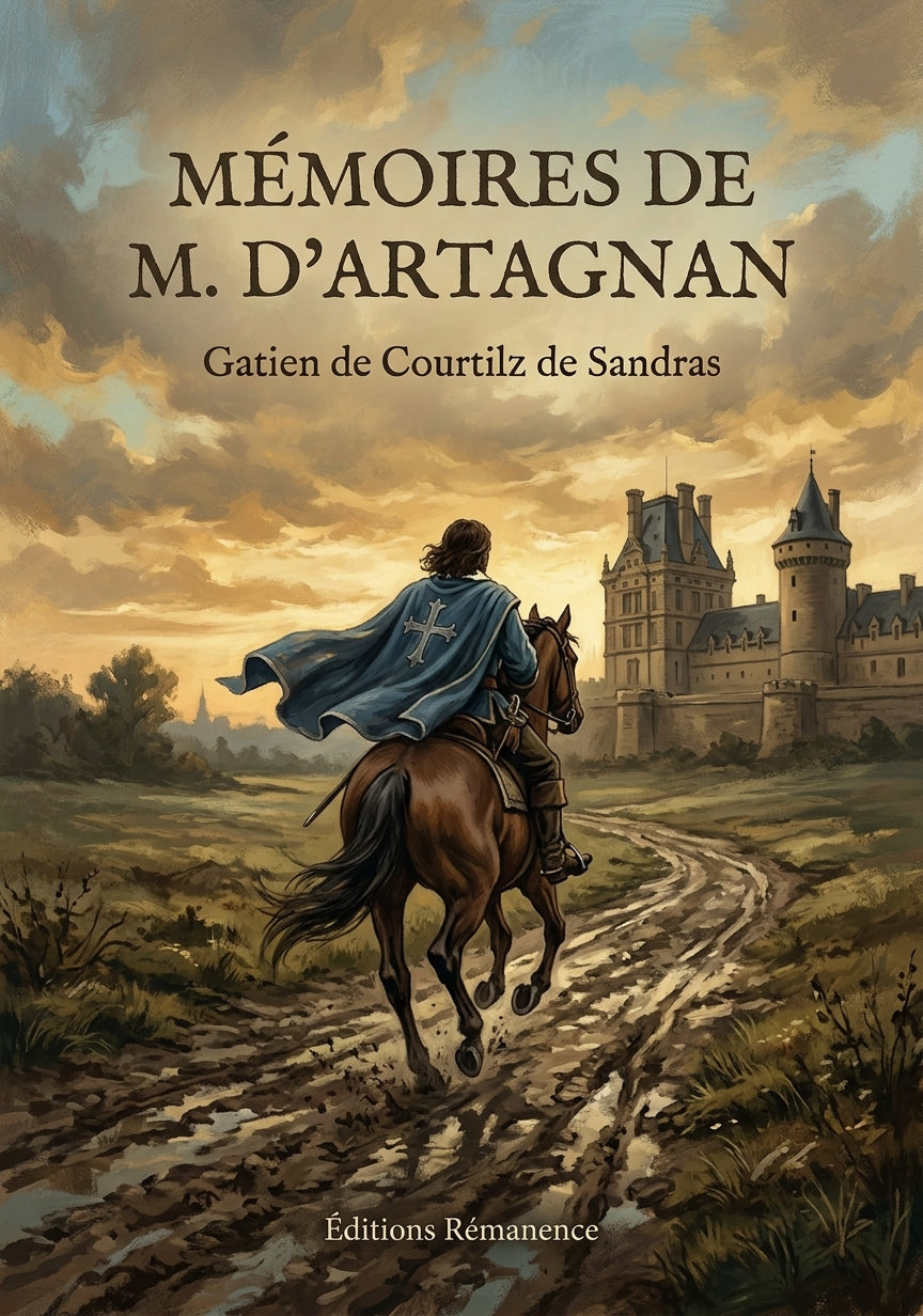 Livre Mémoires de M. D'Artagnan par Gatien de Courtilz de Sandras - Couverture - Editions Remanence
