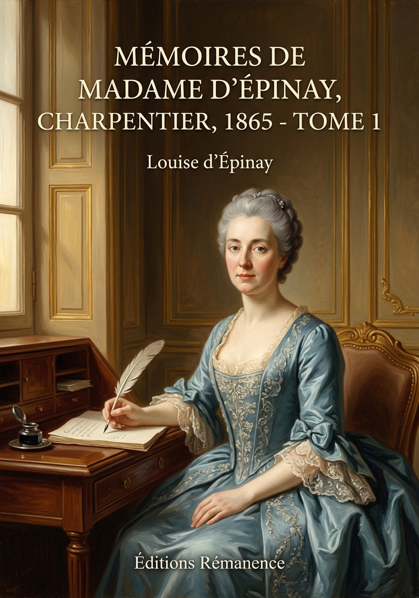 Livre Mémoires de Madame d’Épinay, Charpentier, 1865 - Tome 1 par Louise d’Épinay - Couverture - Editions Remanence