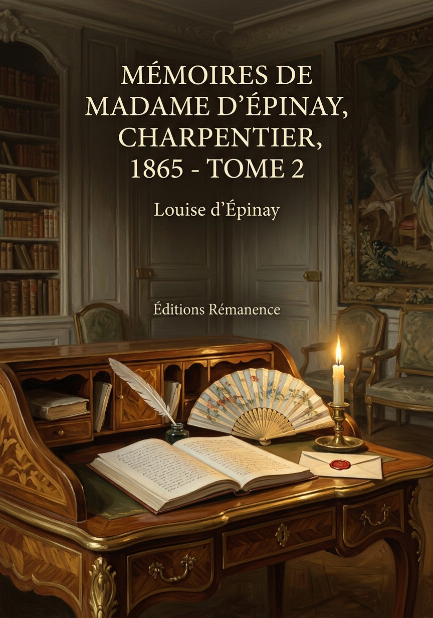 Livre Mémoires de Madame d’Épinay, Charpentier, 1865 - Tome 2 par Louise d’Épinay - Couverture - Editions Remanence
